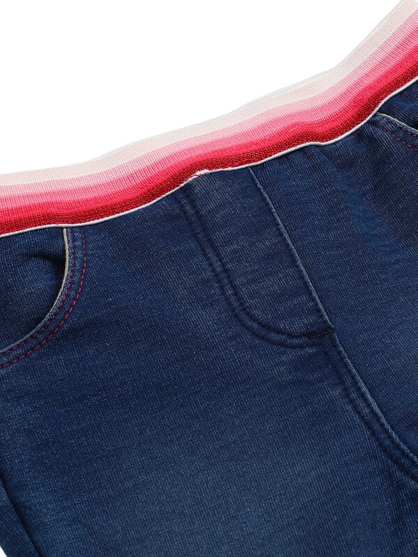 Girls Medium Blue Long Knitted Trouser image number 2